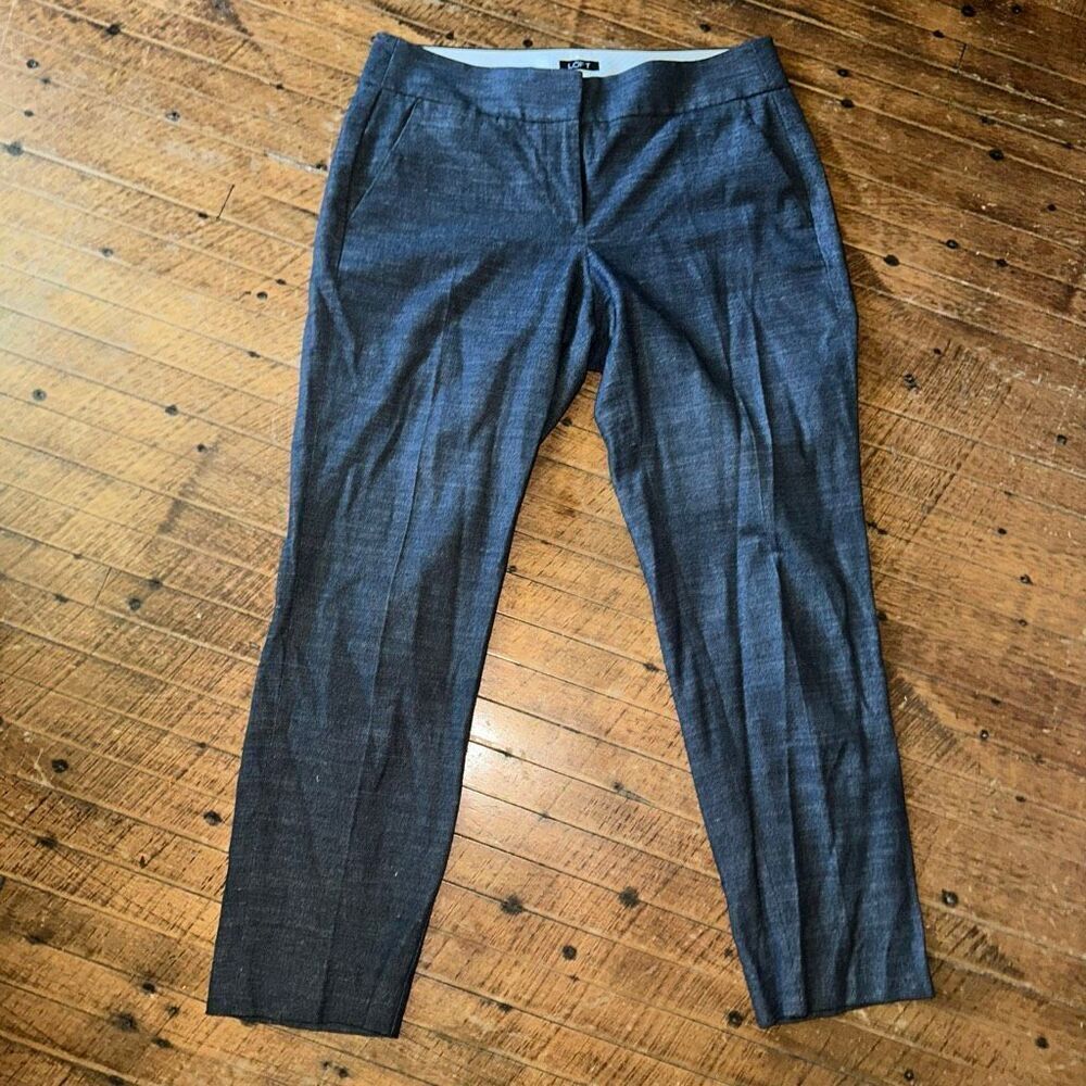 Loft Julie size 8 business casual flat front gray slacks